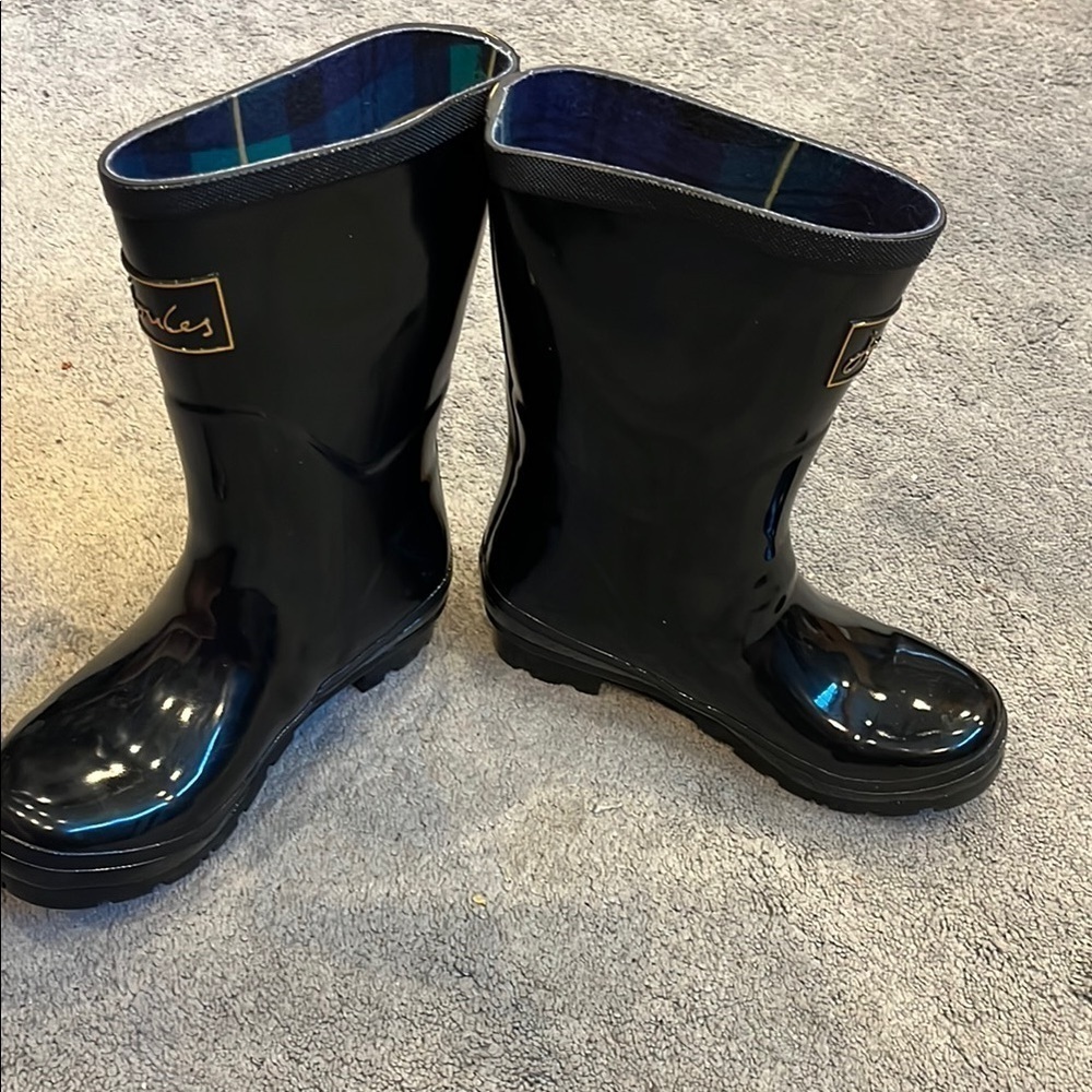 Joules Kelly Welly Black Glossy Rain Boots with Buckle US 5 UK 3 - Picture 12 of 16
